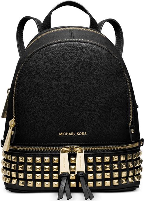 michael michael kors rhea zip small pyramid stud backpack